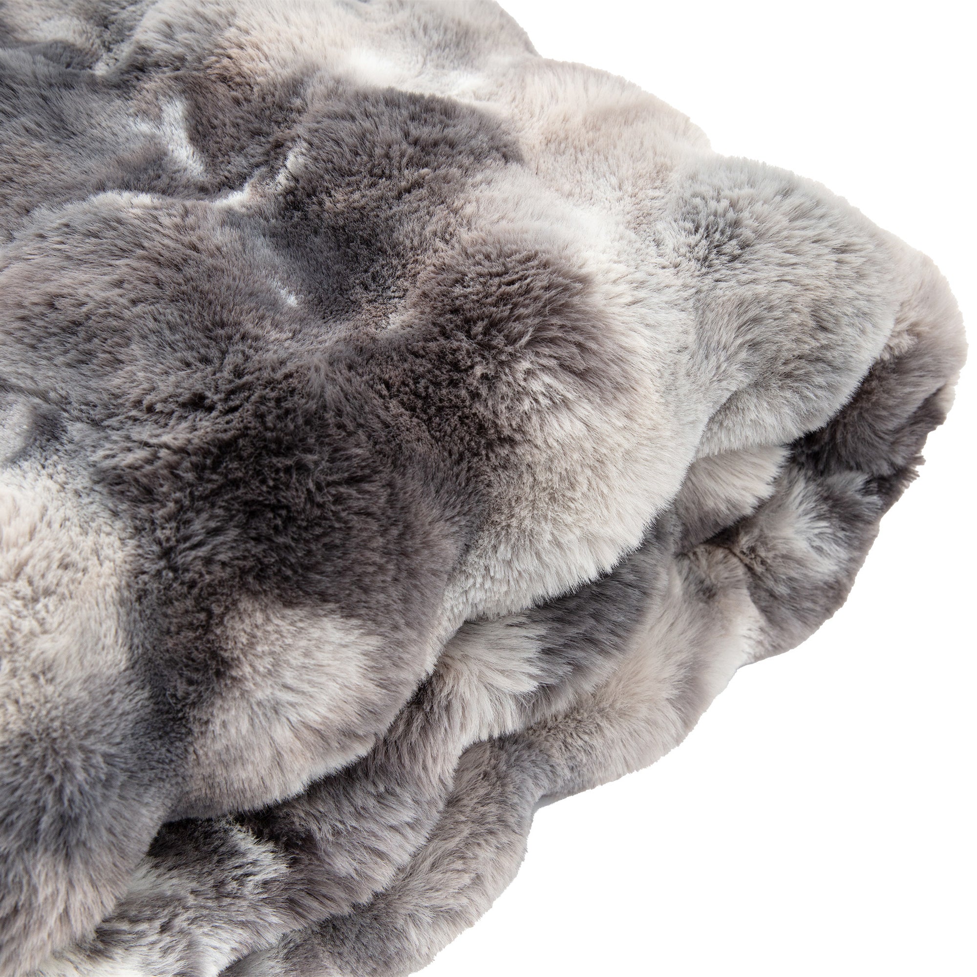 Marshmallow Rabbit Faux Fur Grey Throw